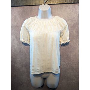 Leia white loose fit blouse size medium cottagecore